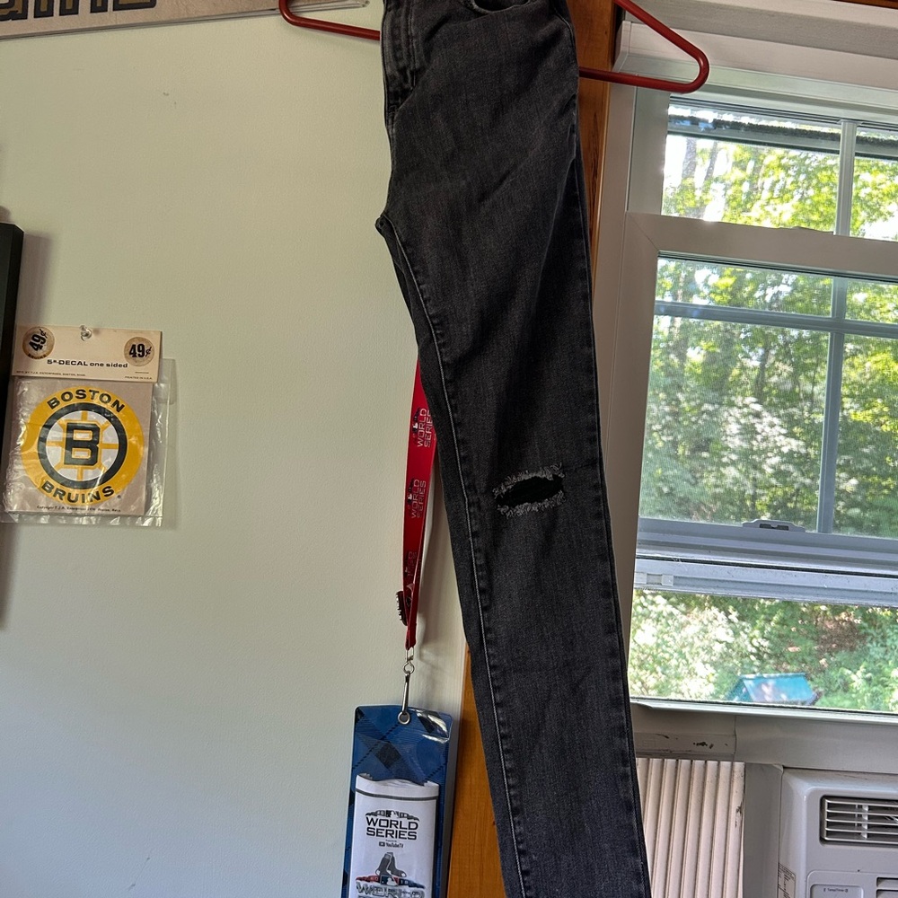 Old Navy Black Distressed Skinny Jeans